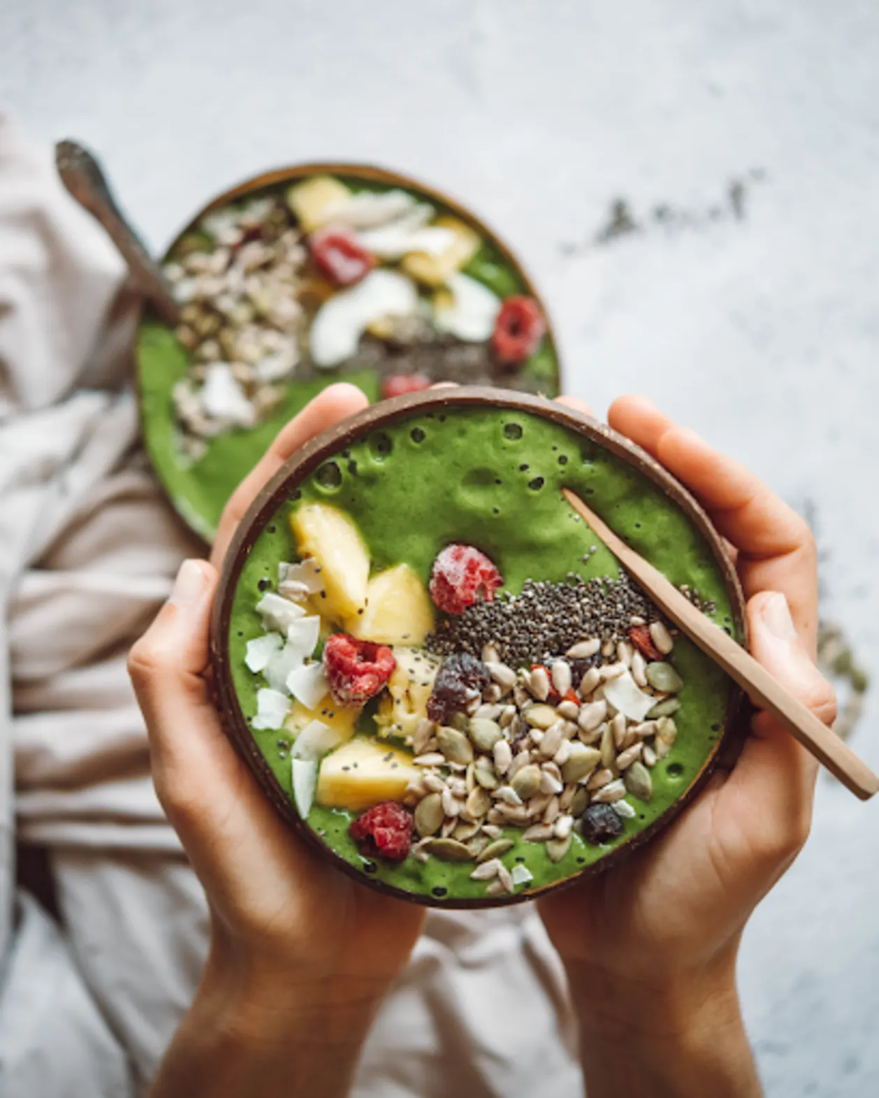Delicious green smoothie bowl